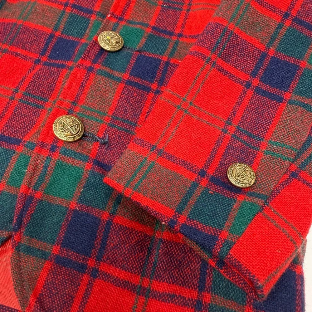 Vintage Sears Winnie the Pooh blazer jacket tartan wool blend size 3